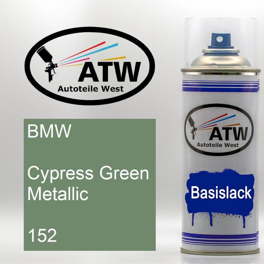 BMW, Cypress Green Metallic, 152: 400ml Sprühdose, von ATW Autoteile West.